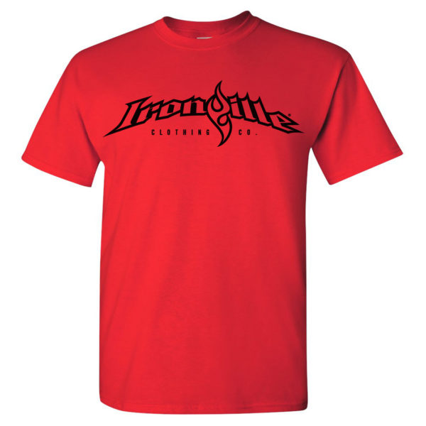 Ironville T Shirt Full Horizontal Logo Front Red