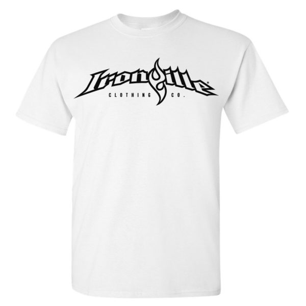 Ironville T Shirt Full Horizontal Logo Front White