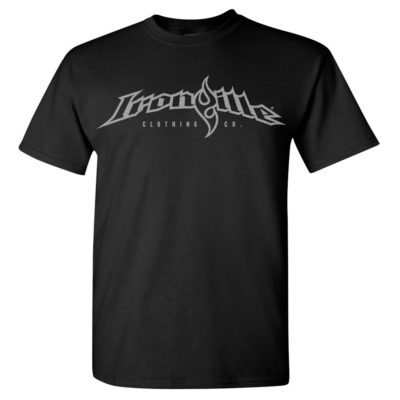Ironville Weightlifting T Shirt Full Horizontal Logo Front Black