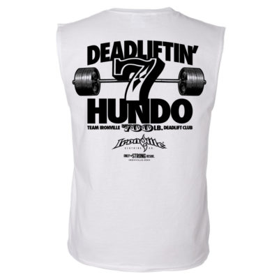 700 Deadlift Club Sleeveless T Shirt White