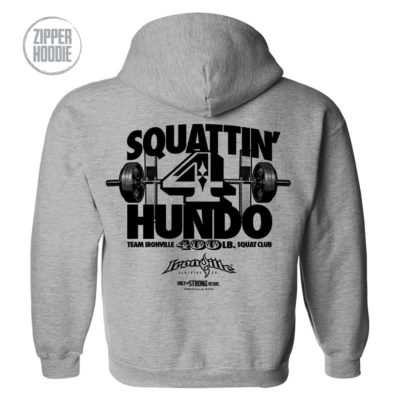 400 Squat Club Zipper Hoodie Sport Gray