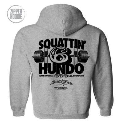 600 Squat Club Zipper Hoodie Sport Gray
