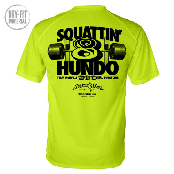 800 Squat Club Dri Fit T Shirt Neon Yellow