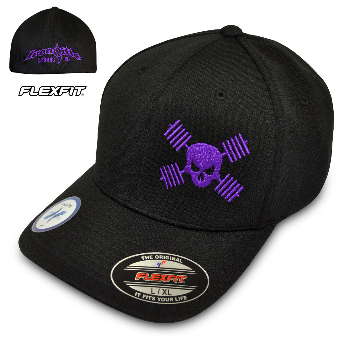 | Barbells and Powerlifting Skull Weightlifting Hat Bodybuilding Ironville