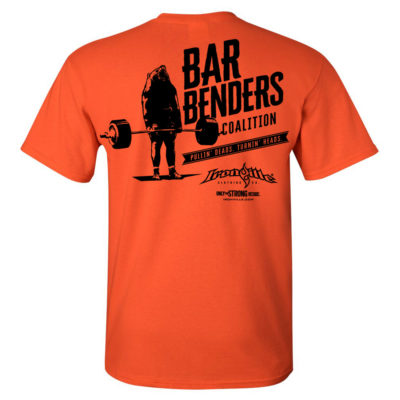 Bar Benders Coalition Pullin Deads Turnin Heads Powerlifting T Shirt Orange