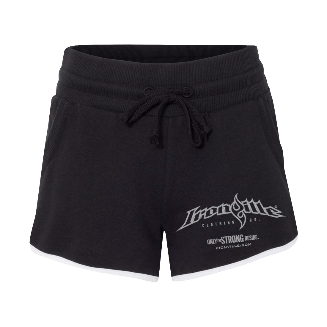 Ironville Womens Pocket Gym Shorts with White Trim