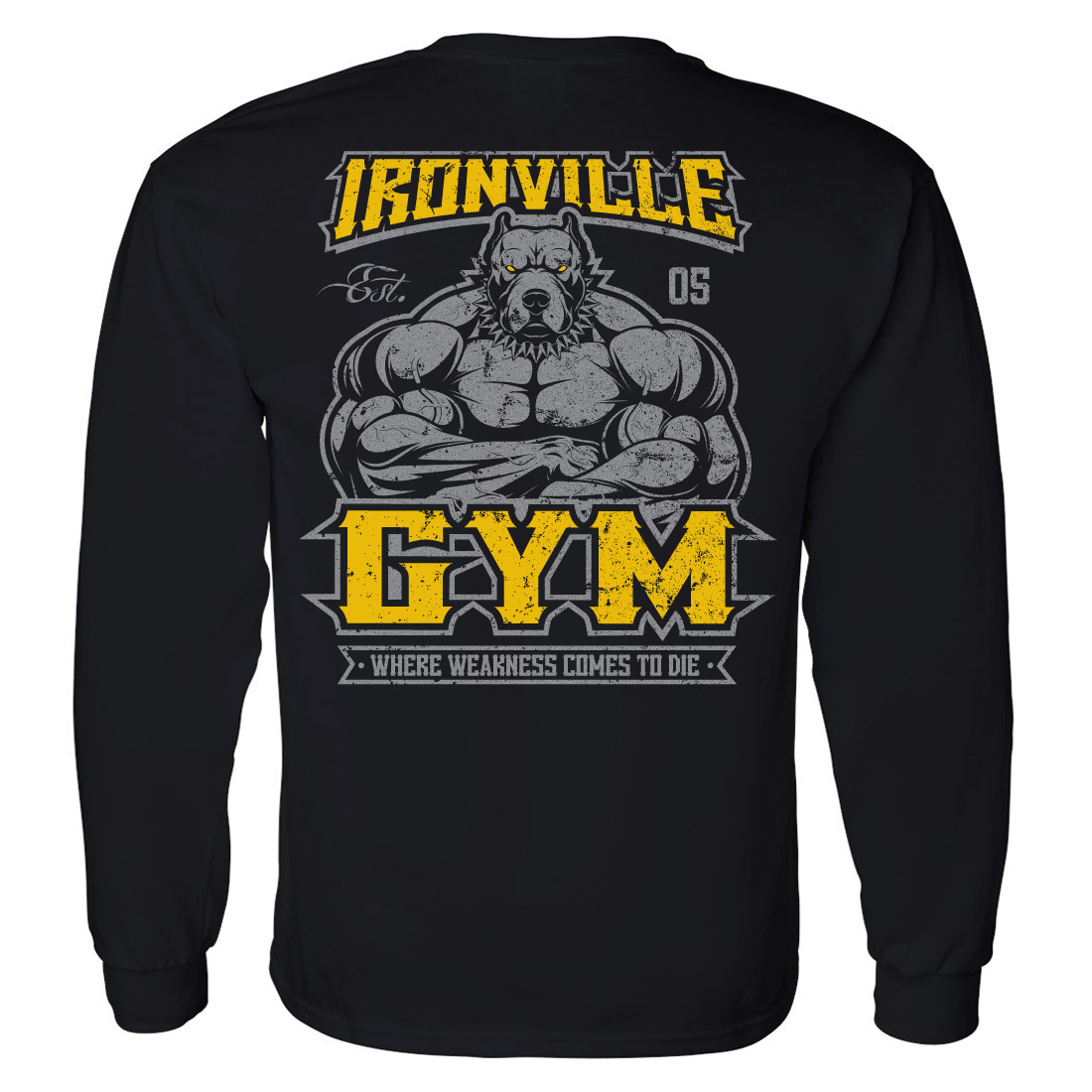 Ironville Gym Pitbull - LONG SLEEVE T-SHIRT