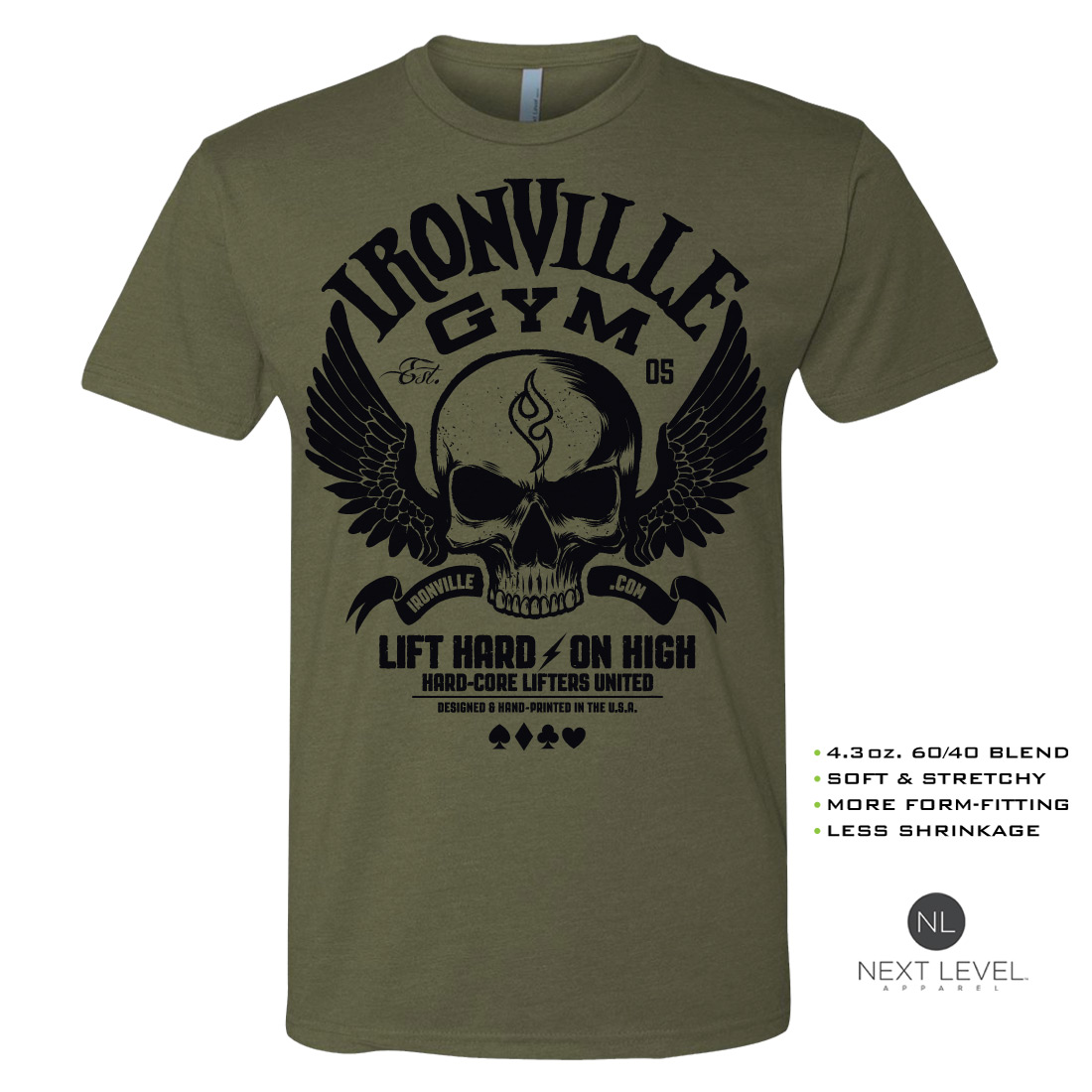 Ironville Gym Wings - PREMIUM FITTED T-SHIRT