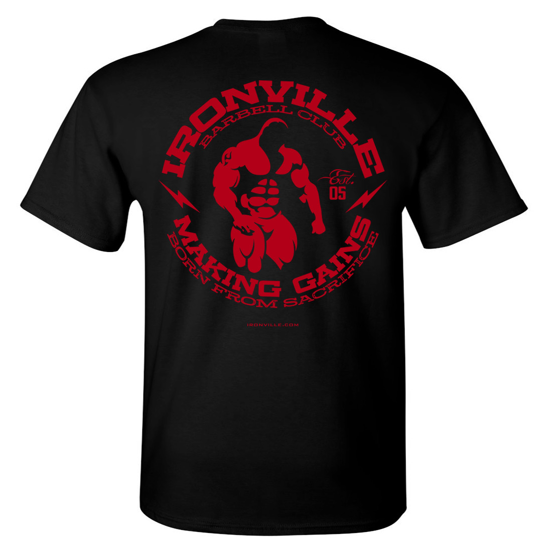 Ironville Barbell Club Ghost Bodybuilder Making Gains Lifting T-Shirt